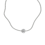 Emerald cut lab-grown diamond solitaire chain bracelet, 0.50ct in 18K recycled white gold.