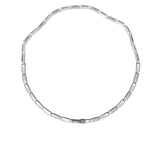 Tapered baguette lab-grown diamond tennis bracelet, 1.92ct in 18K recycled white gold.