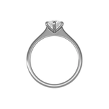 Round brilliant lab-grown diamond solitaire ring 1.00ct 6-prong in 18K recycled white gold