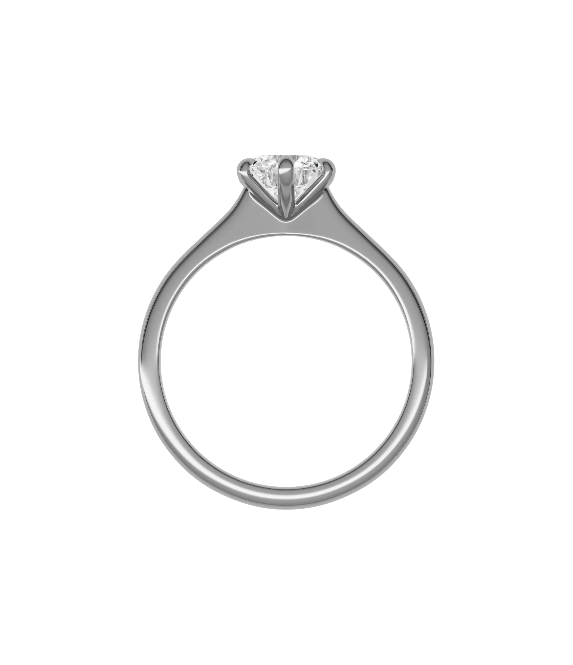 Round brilliant lab-grown diamond solitaire ring 1.00ct 6-prong in 18K recycled white gold