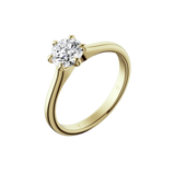 Round brilliant lab-grown diamond solitaire ring 1.00ct 6-prong in 18K recycled yellow gold