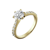 Round brilliant lab-grown diamond pavé ring 1.78ct in 18K recycled yellow gold