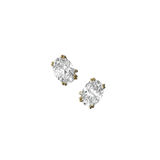 Oval cut lab-grown certified diamond solitaire stud earrings, 2.00ct in 18K recycled yellow gold