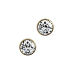 Round brilliant lab-grown certified diamond solitaire stud earrings, 2.00ct in 18K recycled yellow gold