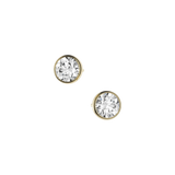 Round brilliant lab-grown certified diamond solitaire stud earrings, 2.00ct in 18K recycled yellow gold