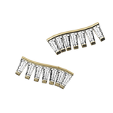 Tapered baguette lab-grown diamond multi-stone ear climber earrings, 1.68ct in 18K recycled yellow gold