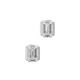 Emerald cut lab-grown diamond solitaire stud earrings, 2.00ct in 18K recycled white gold
