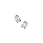 Oval cut lab-grown certified diamond solitaire stud earrings, 2.00ct in 18K recycled white gold