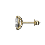 Oval cut lab-grown certified diamond solitaire stud earrings, 2.00ct in 18K recycled yellow gold