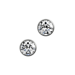 Round brilliant lab-grown certified diamond solitaire stud earrings, 2.00ct in 18K recycled white gold