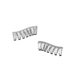 Tapered baguette lab-grown diamond multi-stone ear climber earrings, 1.68ct in 18K recycled white gold