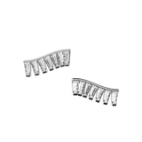 Tapered baguette lab-grown diamond multi-stone ear climber earrings, 1.68ct in 18K recycled white gold