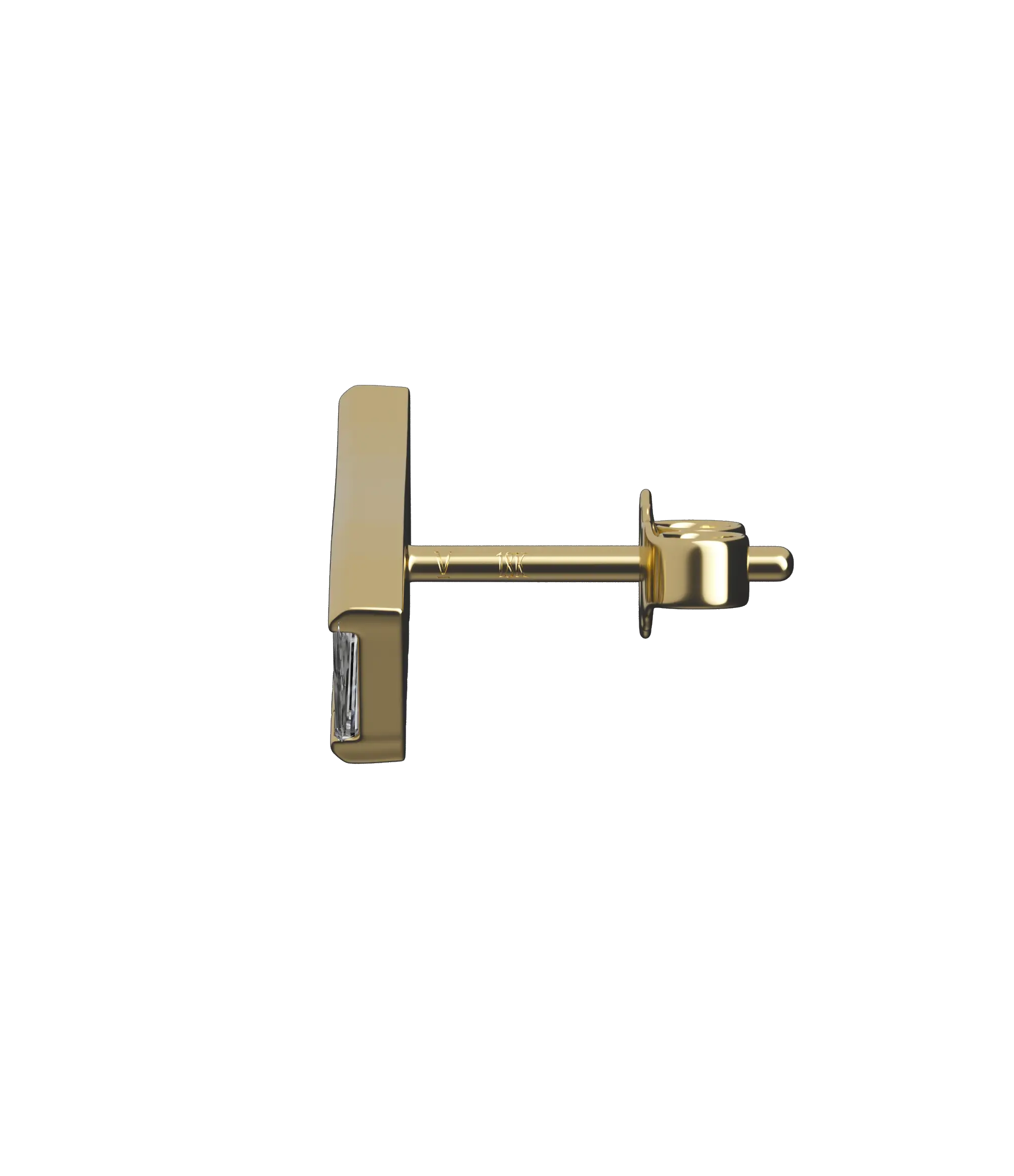 Tapered baguette lab-grown diamond multi-stone ear climber earrings, 1.68ct in 18K recycled yellow gold