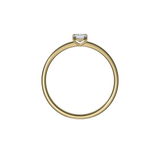 Emerald cut lab-grown diamond solitaire ring 0.30ct in 18K recycled yellow gold