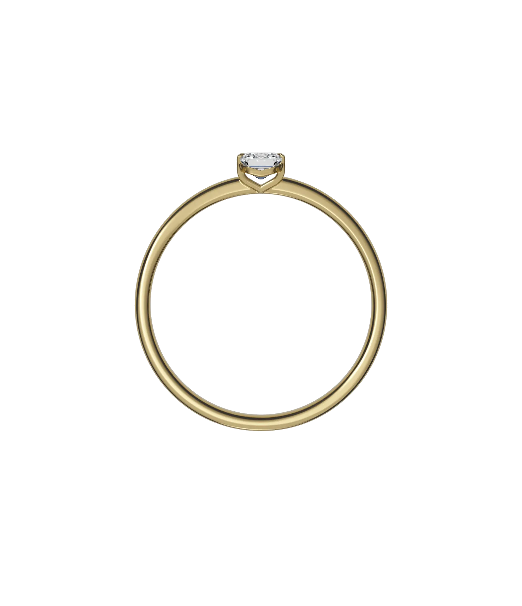 Emerald cut lab-grown diamond solitaire ring 0.30ct in 18K recycled yellow gold