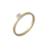 Emerald cut lab-grown diamond solitaire ring 0.30ct in 18K recycled yellow gold