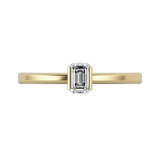 Emerald cut lab-grown diamond solitaire ring 0.30ct in 18K recycled yellow gold
