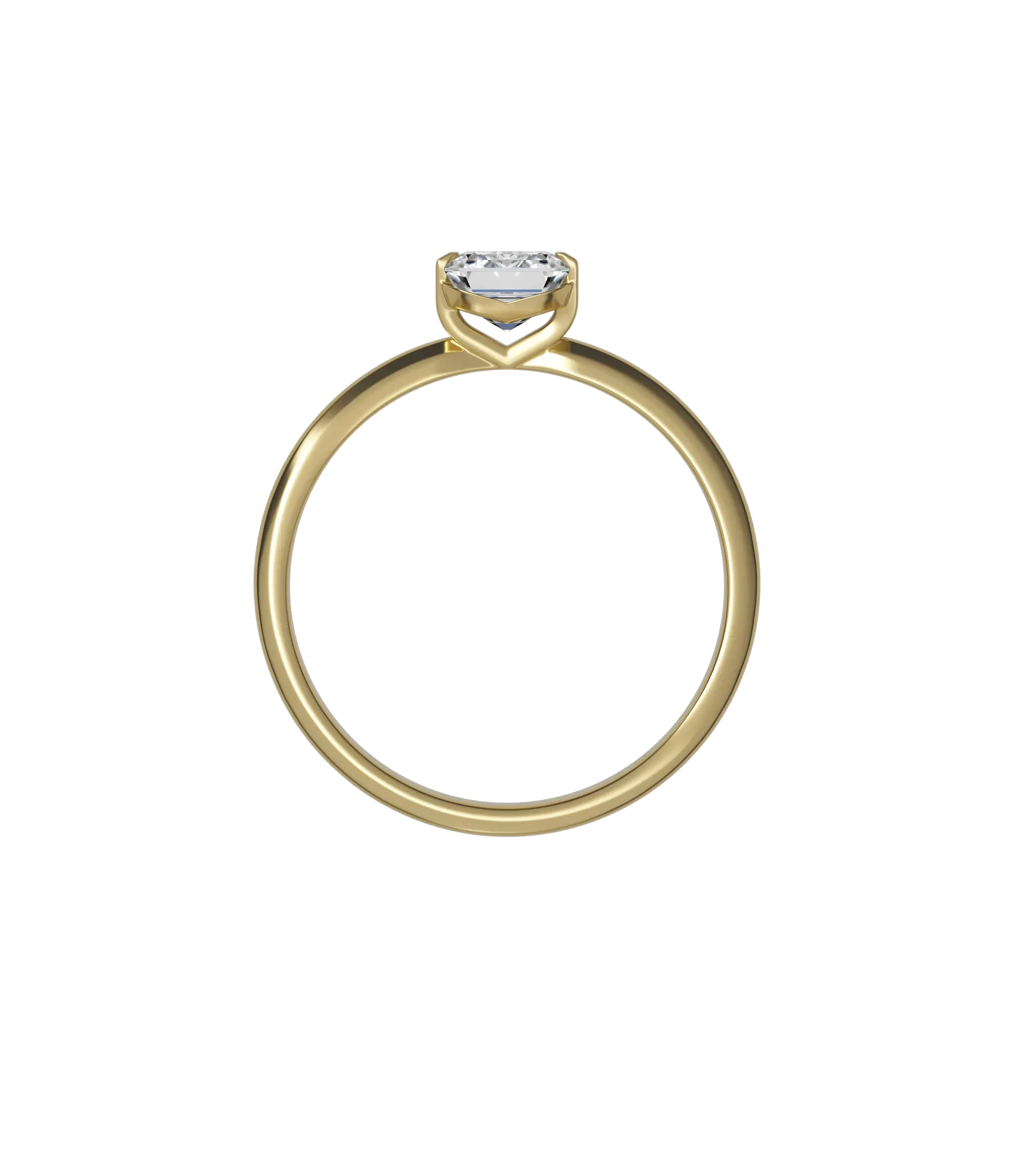 Emerald cut lab-grown diamond solitaire ring 1.00ct in 18K recycled yellow gold
