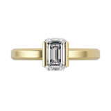Emerald cut lab-grown diamond solitaire ring 1.00ct in 18K recycled yellow gold