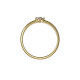 Oval cut lab-grown diamond rotated solitaire ring 0.30ct in 18K recycled yellow gold