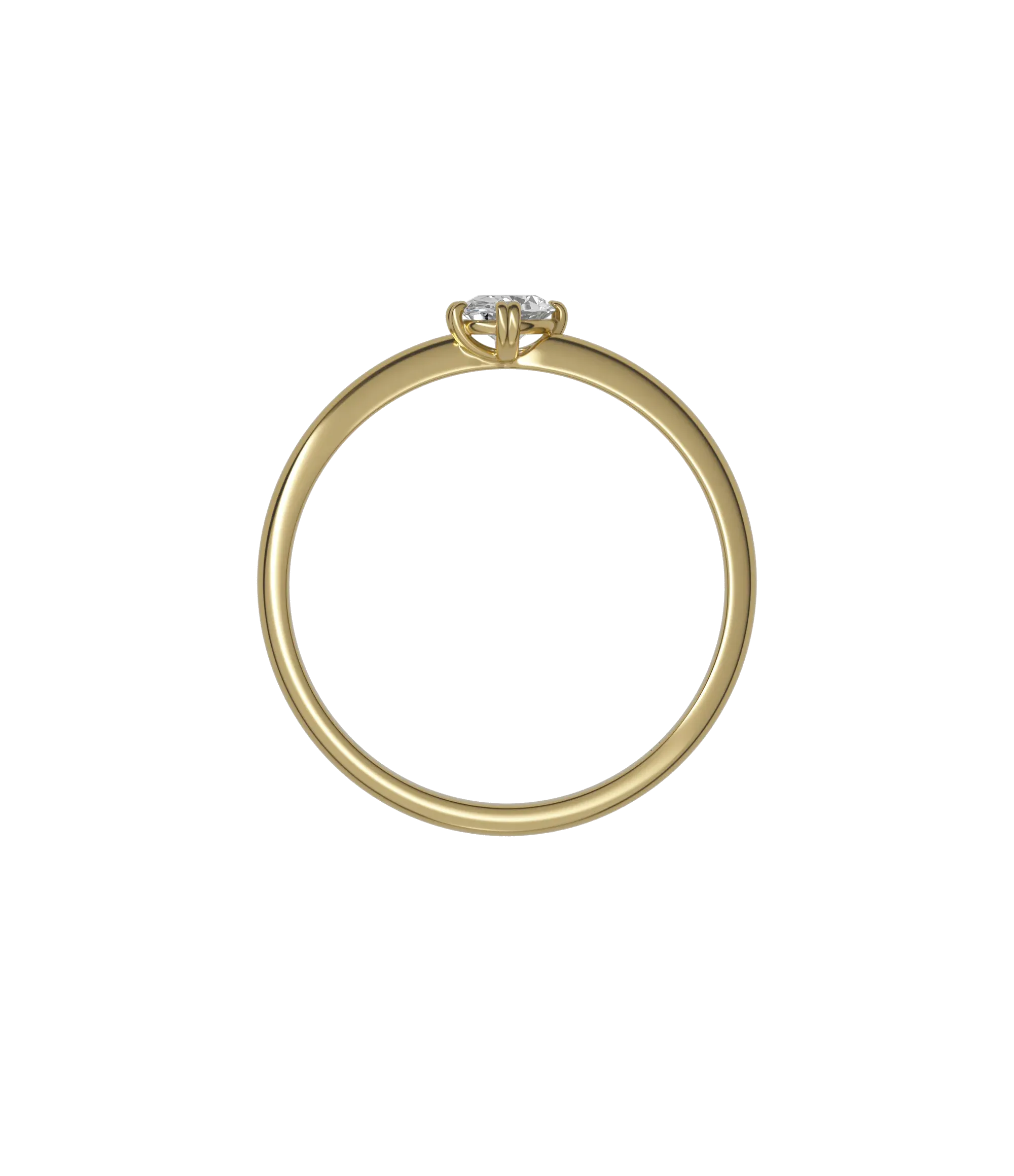 Oval cut lab-grown diamond rotated solitaire ring 0.30ct in 18K recycled yellow gold