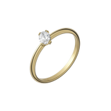 Oval cut lab-grown diamond rotated solitaire ring 0.30ct in 18K recycled yellow gold