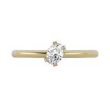 Oval cut lab-grown diamond rotated solitaire ring 0.30ct in 18K recycled yellow gold
