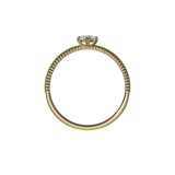 Oval cut lab-grown diamond rotated textured solitaire ring 0.30ct in 18K recycled yellow gold