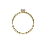 Oval cut certified lab-grown diamond textured solitaire ring 0.50ct in 18K recycled yellow gold