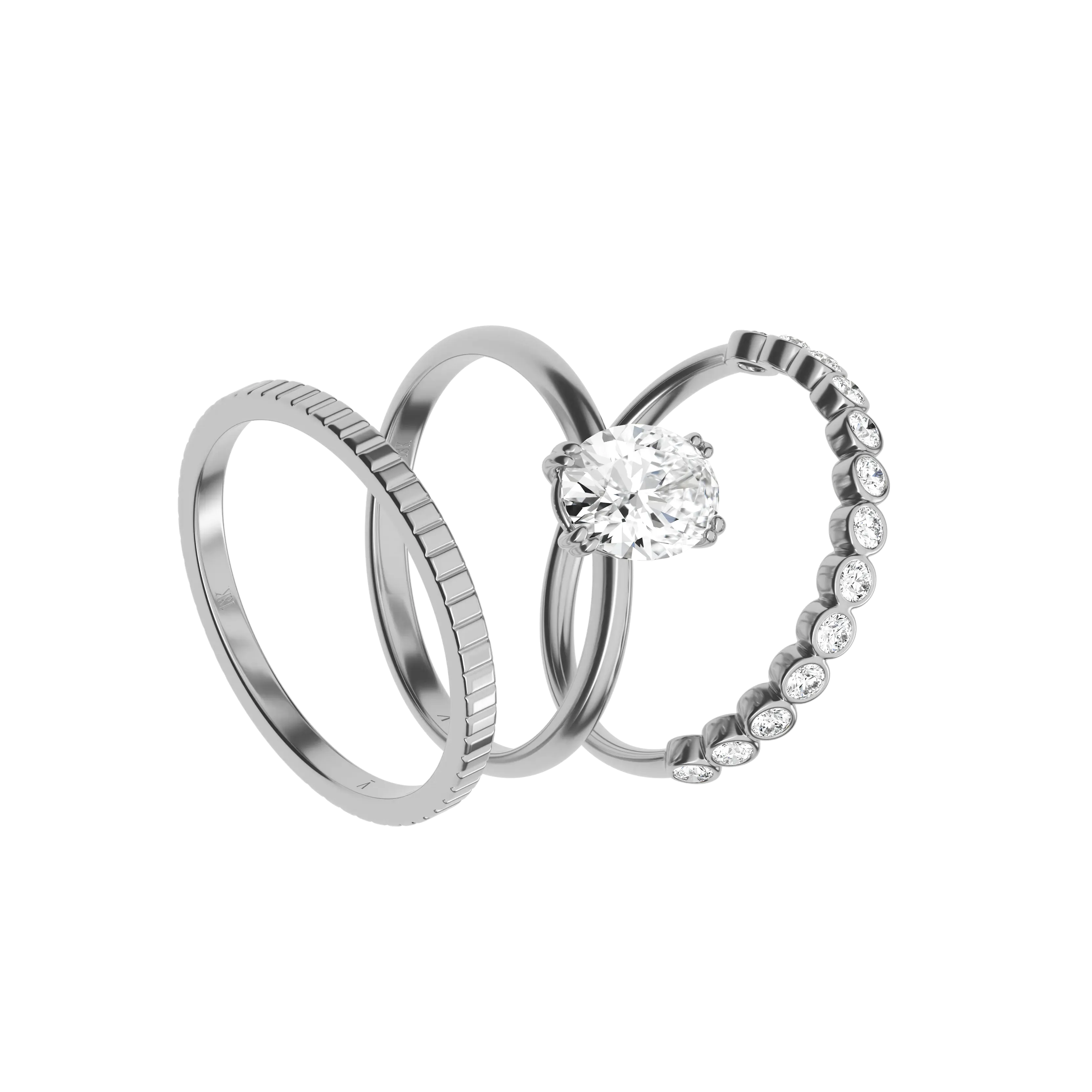 Oval cut certified lab-grown diamond solitaire ring 1.00ct in 18K recycled white gold