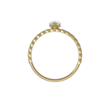 Pear cut certified lab-grown diamond textured solitaire ring 0.50ct in 18K recycled yellow gold