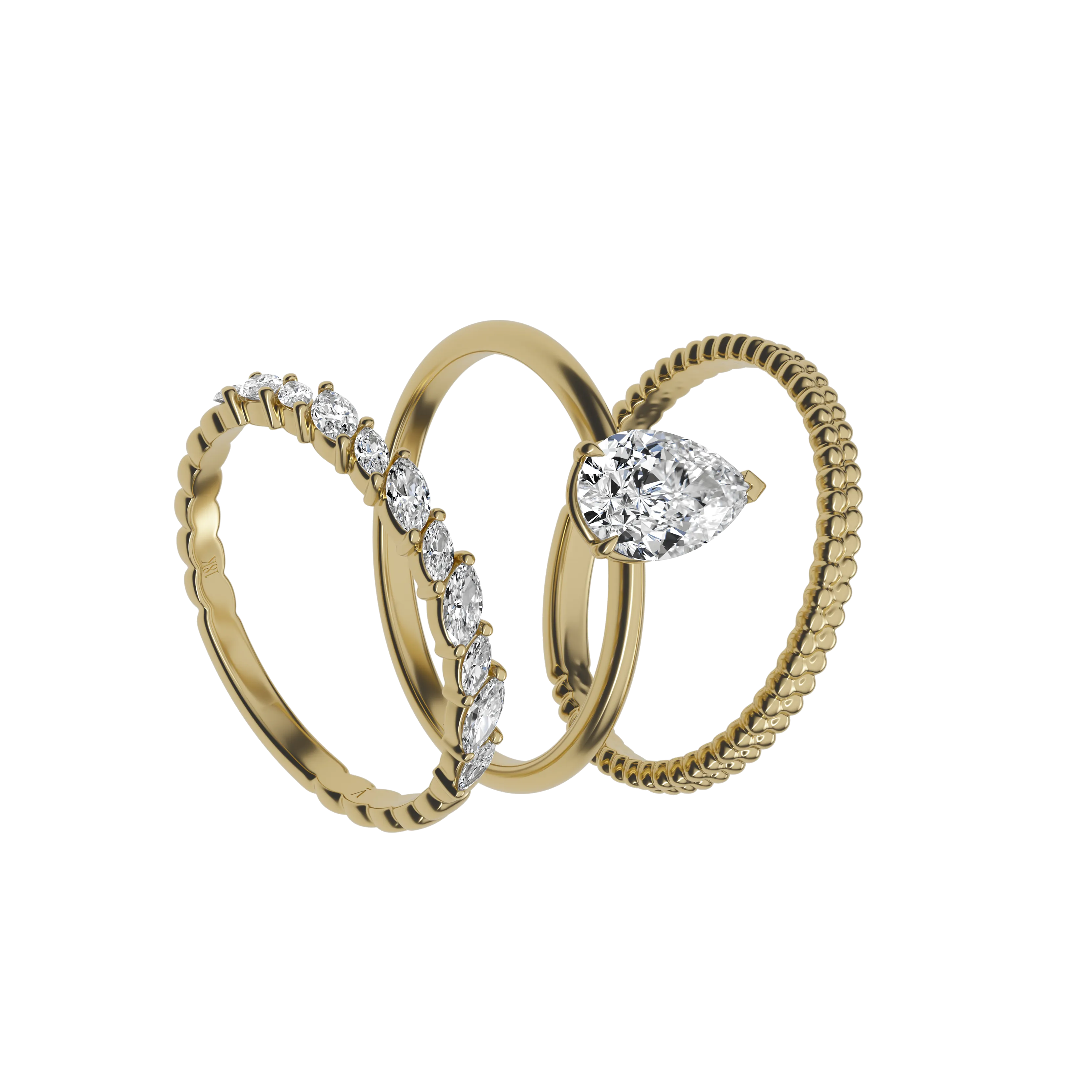 Pear cut certified lab-grown diamond solitaire ring 1.00ct in 18K recycled yellow gold
