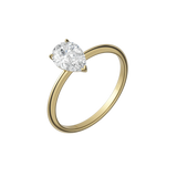 Pear cut certified lab-grown diamond solitaire ring 1.00ct in 18K recycled yellow gold
