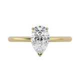 Pear cut certified lab-grown diamond solitaire ring 1.00ct in 18K recycled yellow gold