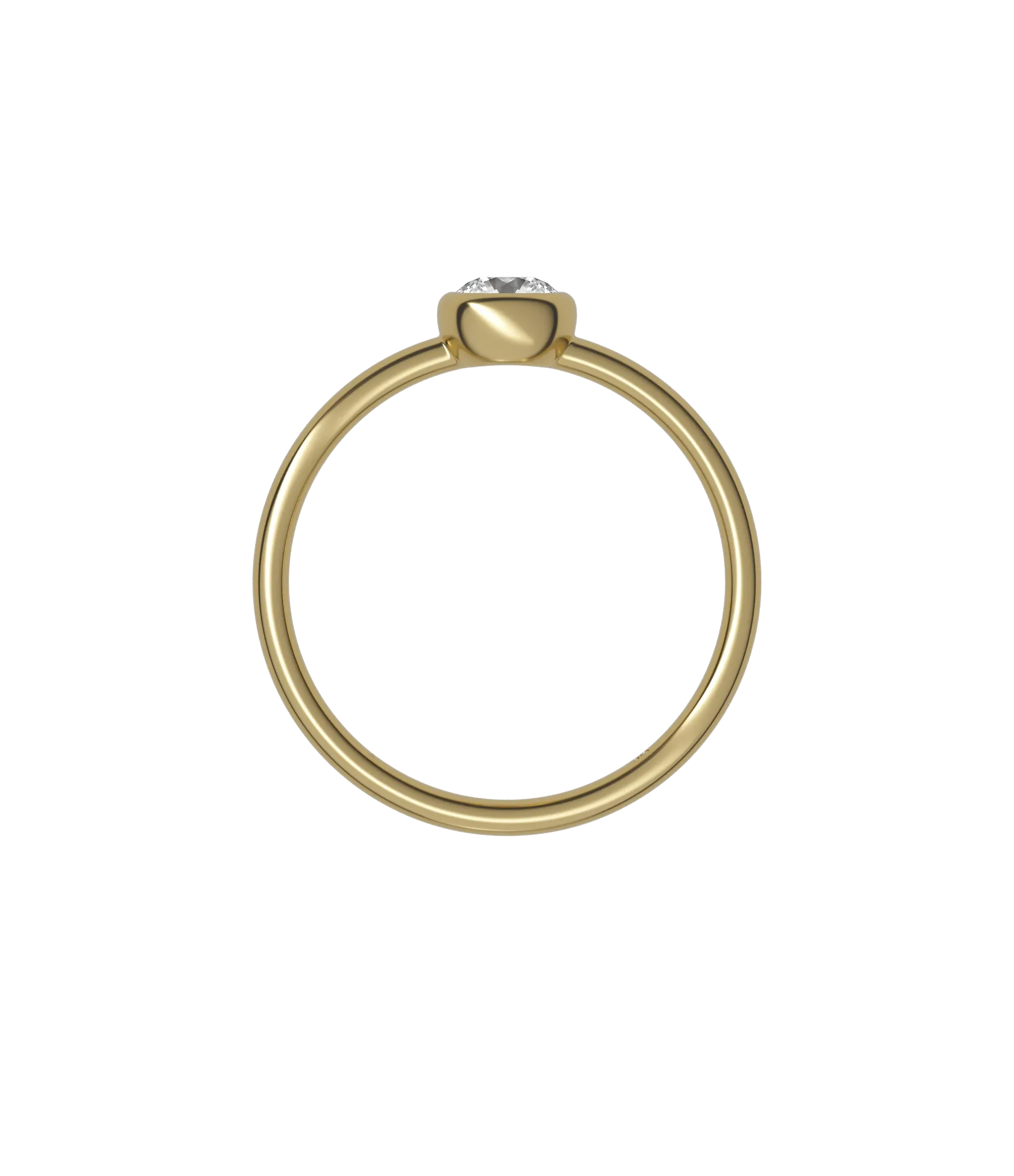 Round brilliant lab-grown diamond solitaire ring 0.30ct in 18K recycled yellow gold