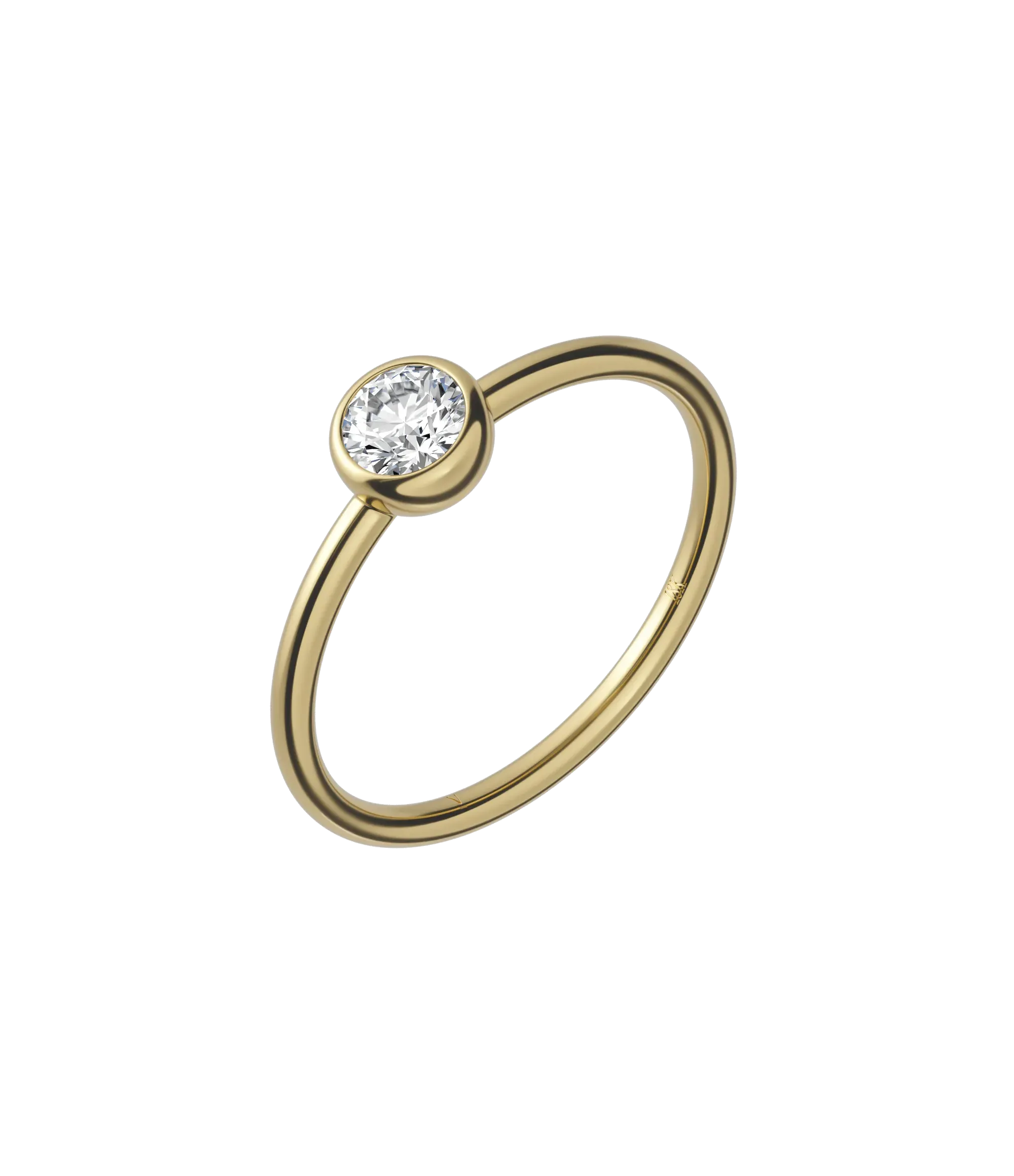 Round brilliant lab-grown diamond solitaire ring 0.30ct in 18K recycled yellow gold