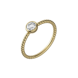 Round brilliant lab-grown diamond textured solitaire ring 0.30ct in 18K recycled yellow gold