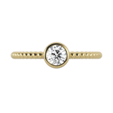 Round brilliant lab-grown diamond textured solitaire ring 0.30ct in 18K recycled yellow gold
