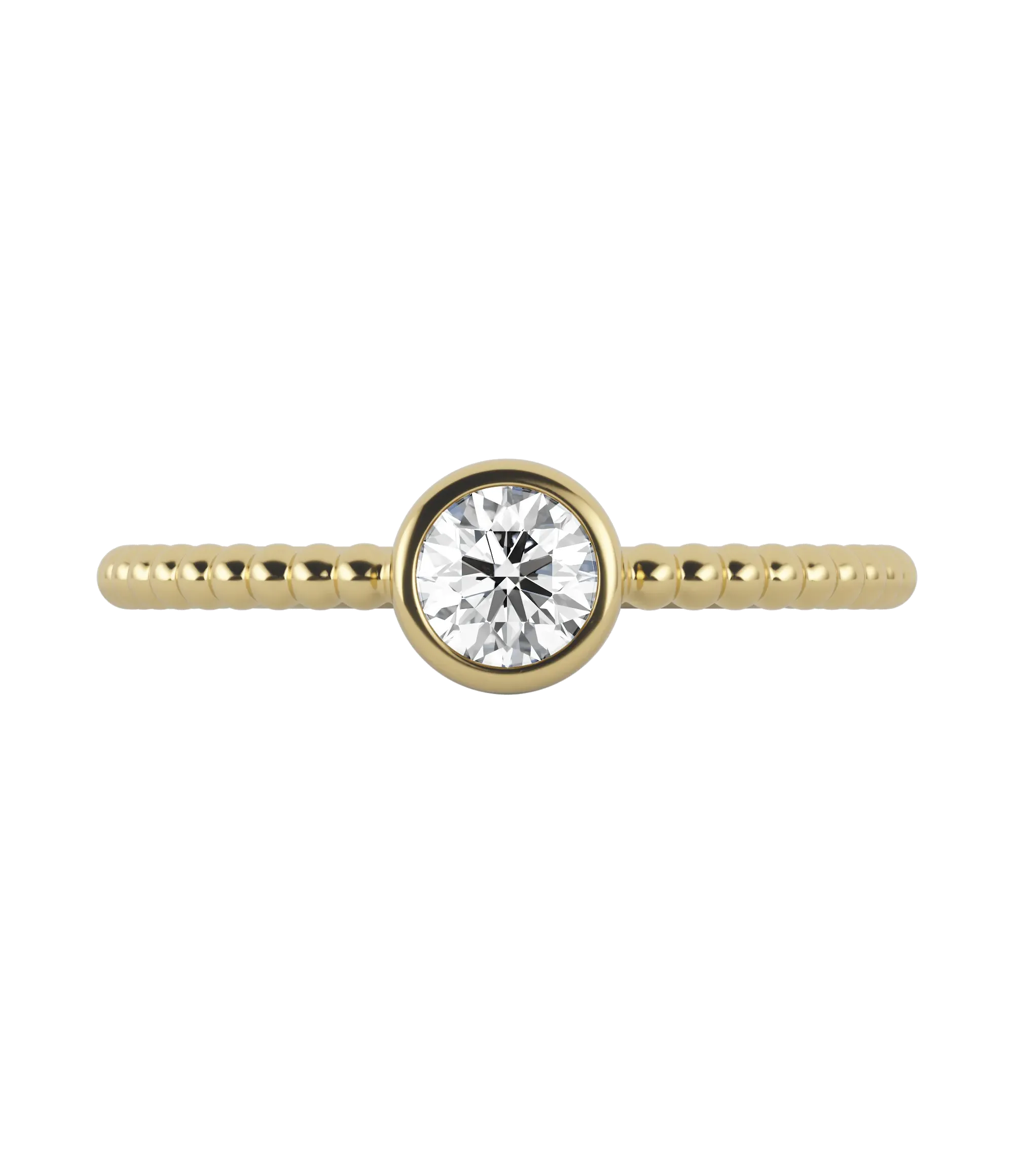 Round brilliant lab-grown diamond textured solitaire ring 0.30ct in 18K recycled yellow gold