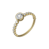 Round brilliant lab-grown diamond bezel embellished ring 0.78ct in 18K recycled yellow gold