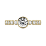 Round brilliant lab-grown diamond bezel embellished ring 0.78ct in 18K recycled yellow gold