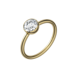 Round brilliant lab-grown diamond solitaire ring 1.00ct in 18K recycled yellow gold