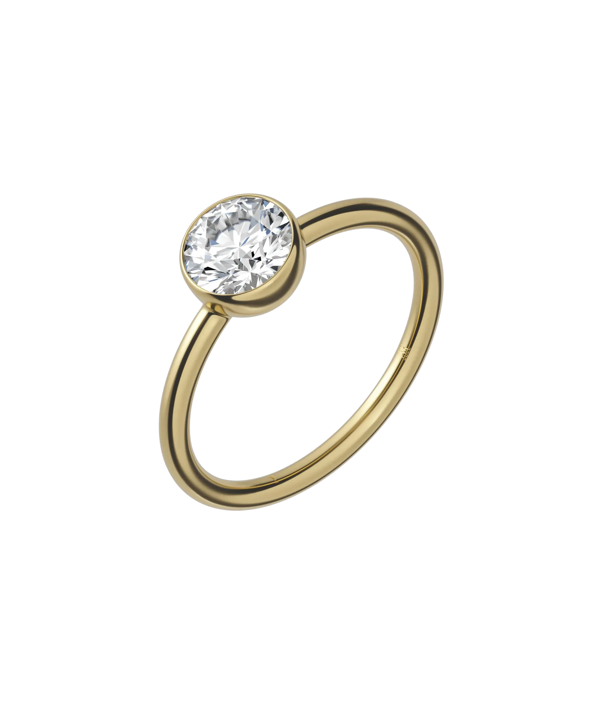 Round brilliant lab-grown diamond solitaire ring 1.00ct in 18K recycled yellow gold