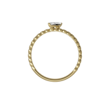 Marquise cut lab-grown diamond textured solitaire ring 0.30ct in 18K recycled yellow gold