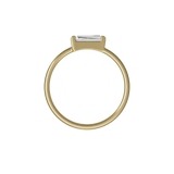 Tapered baguette lab-grown diamond solitaire ring 0.30ct in 18K recycled yellow gold