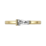 Tapered baguette lab-grown diamond solitaire ring 0.30ct in 18K recycled yellow gold