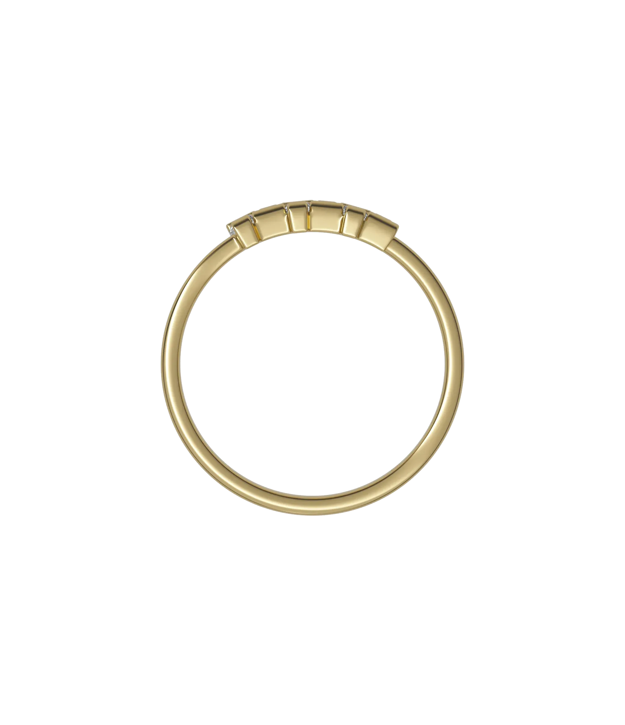 Tapered baguette lab-grown diamond multi-stone ring 0.48ct in 18K recycled yellow gold