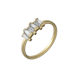 Tapered baguette lab-grown diamond multi-stone ring 0.48ct in 18K recycled yellow gold