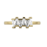 Tapered baguette lab-grown diamond multi-stone ring 0.48ct in 18K recycled yellow gold