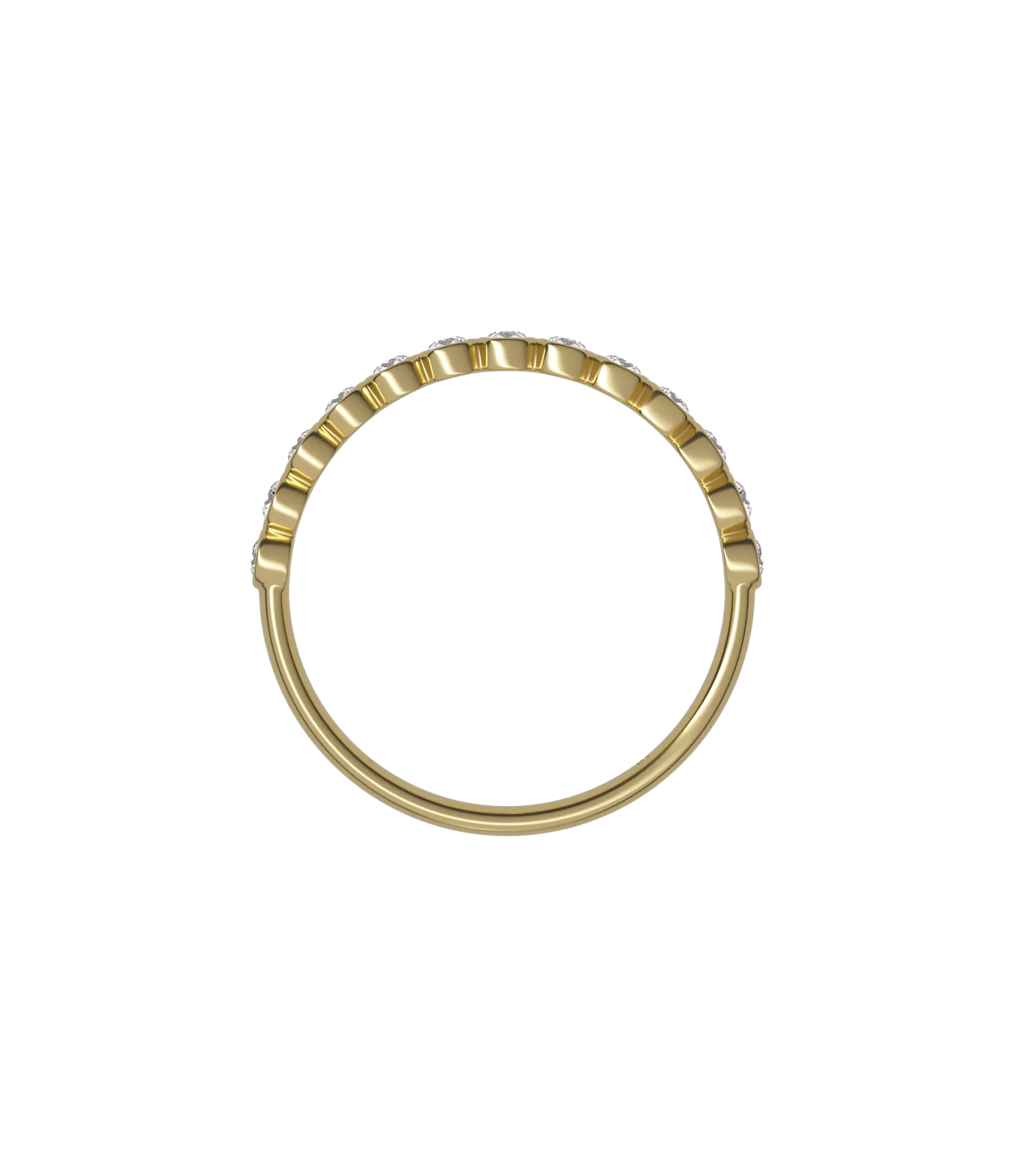 Round brilliant lab-grown diamond bezel half eternity ring 0.26ct in 18K recycled yellow gold
